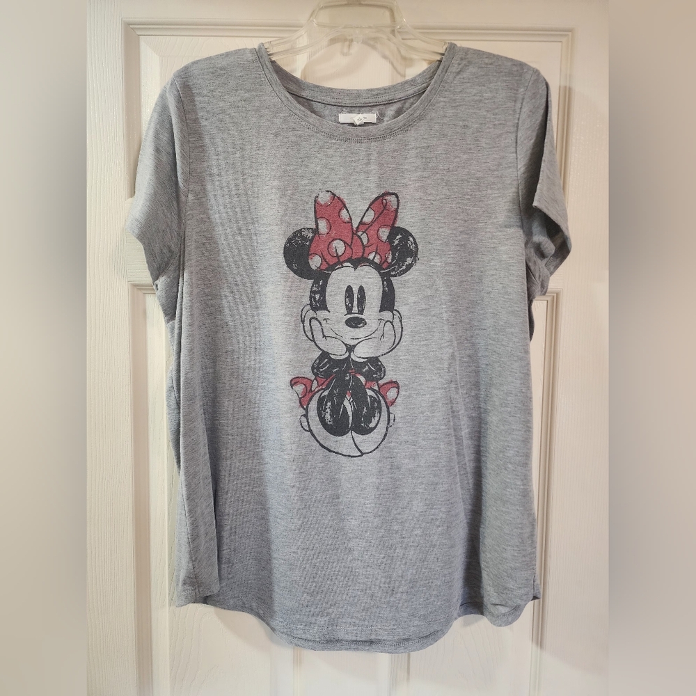 Gray Minnie Mouse Kids T-Shirt
